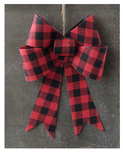 Gingham Bow Red/Black 25cm