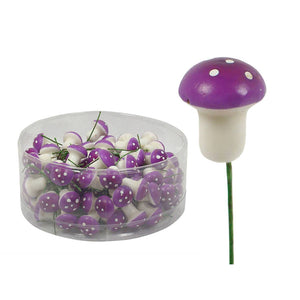 Mini toadstool pink/purple pack of 10