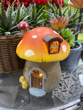 Load image into Gallery viewer, Fairy Garden Mushroom house with LED Battery operated
