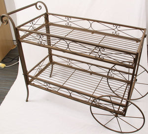 85x100CM LONG ANTIQUE METAL TROLLEY