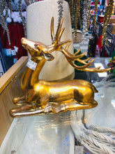 Load image into Gallery viewer, Golden resin reindeers ( selling as a pair)
