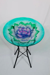 46x46CM LOTUS FLOWER DESIGN GLASS BIRD FEEDER