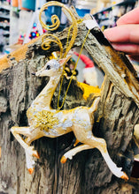 Load image into Gallery viewer, Golden reindeer resin made ornament
