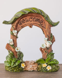 FAIRY LEAF WELCOME ARCH BROWN/BLUE 8CM