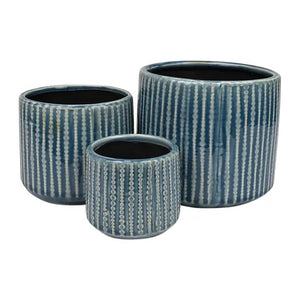 INGRID S/3 CERAMIC POTS 16X13.5CM