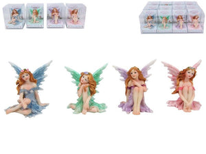 8CM SITTING FAIRY WITH GLITTER 4 ASSTD IN DISPLAY (GIFT BOX)