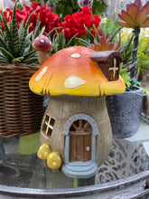 Load image into Gallery viewer, Fairy Garden Mushroom house with LED Battery operated
