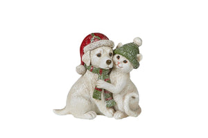 Christmas dog and cat friends