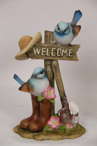 16CM BLUE BIRDS IN GARDEN 2 ASSTD