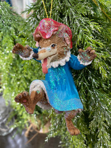 Red riding hood and Wolf Christmas ornaments (pair)