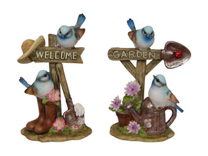 16CM BLUE BIRDS IN GARDEN 2 ASSTD