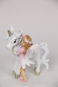 9CM FAIRY AND UNICORN WITH FLOWERS