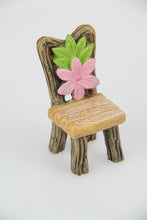 Load image into Gallery viewer, Set of 3 Fairy Garden Table and 2 Chairs with Pink Flower Design
