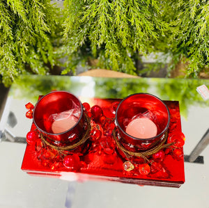 Christmas candle holders set of 2