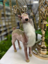 Load image into Gallery viewer, Velvet reindeer with golden glitter 33cmH 20cmW
