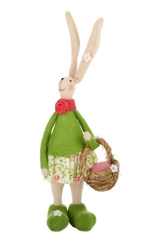 ANNA BUNNY W BASKET FABRIC 12X22CM MULTI