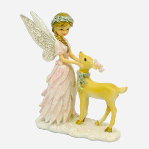 Snow Fairy with Deer 10cm