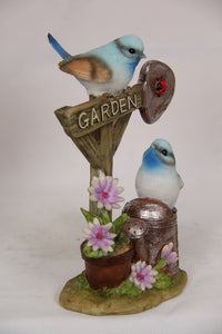 16CM BLUE BIRDS IN GARDEN 2 ASSTD