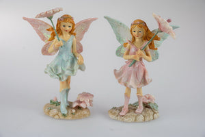 16CM FOREST FAIRY HOLDING FLOWER 2 ASSTD