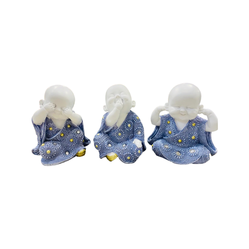 Set of 3 wise monks 16cmH