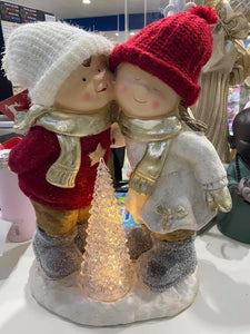 Christmas boy and girl statue 50cmH