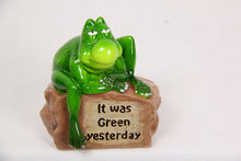 Load image into Gallery viewer, 12CM GREEN MARBLE GARDEN FROG WITH FUNNY WORDING
