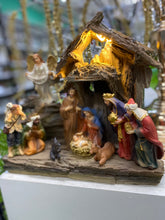 Load image into Gallery viewer, LED Light up nativity set large 25cmW 20cmH
