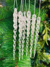 Load image into Gallery viewer, 14cmL pack of 6 icicle drop ornaments
