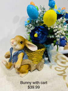 Bunny with cart 25cm