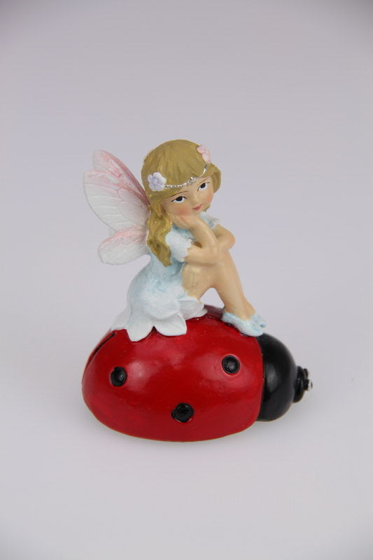 7.5CM FAIRY SITTING ON LADYBUG 3 ASSTD