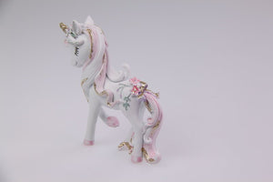 8.5CM UNICORN WITH FLOWERS & GLITTER 2 ASSTD