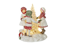 Load image into Gallery viewer, Light up LED children gathering around Xmas tree
