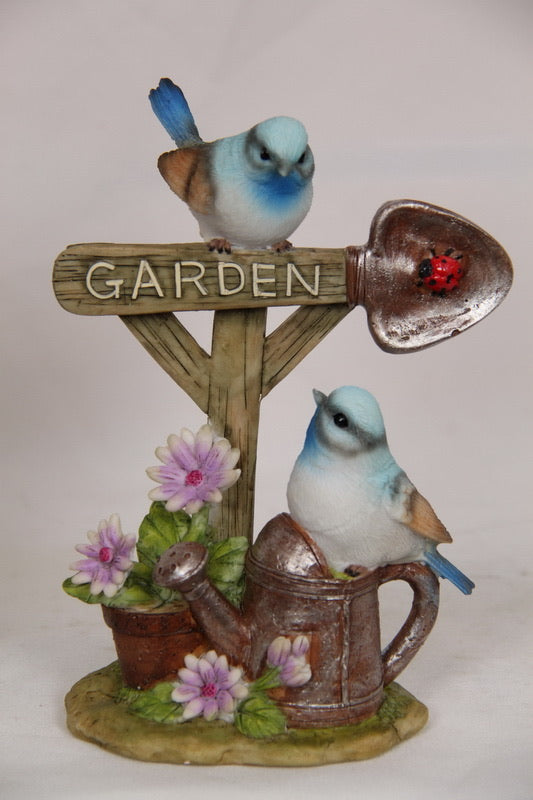 16CM BLUE BIRDS IN GARDEN 2 ASSTD