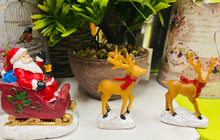 Load image into Gallery viewer, Set of 3 Santa on sleigh and his reindeers
