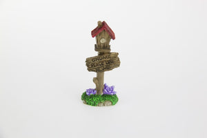 3pcs 11cm Fairy Garden Sign Post Gnome Miniature Stature Figurine