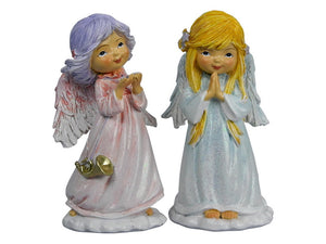 12CM ANGEL GIRLS STANDING WITH GLITTER 2 Assorted