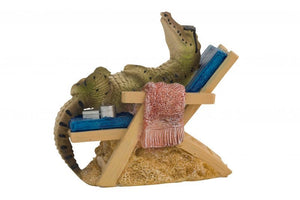 Crocodile on bench chair 14cmH