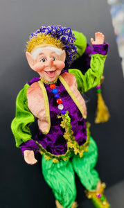 45cm Pose-able Elf green purple gold