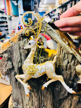 Load image into Gallery viewer, Golden reindeer resin made ornament
