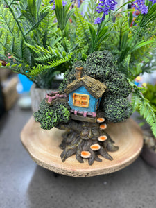 Tree trunk fairy house 18cmH 17cmW