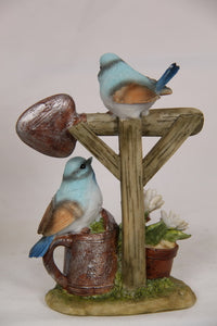 16CM BLUE BIRDS IN GARDEN 2 ASSTD