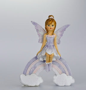 11.5CM SITTING FAIRY ON RAINBOW