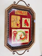 Load image into Gallery viewer, Classic Wooden Christmas tray with metal handles
