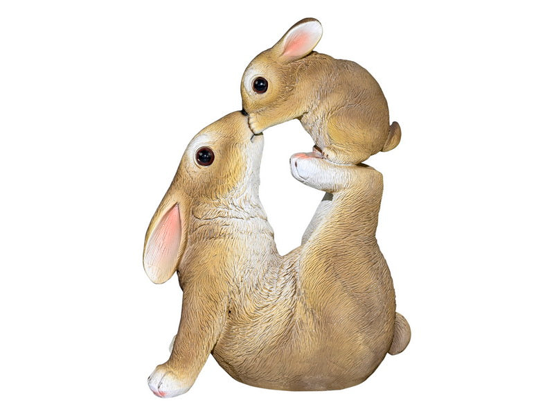 27CM MUM AND BABY KISSING RABBITS