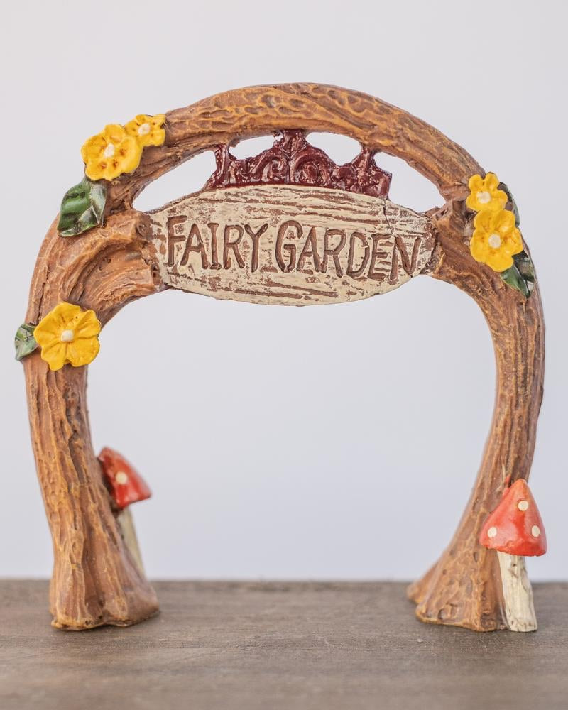 FAIRY GARDEN ARCH BROWN/RED/YELLOW 8CM