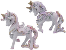 Load image into Gallery viewer, 8.5CM UNICORN WITH FLOWERS &amp; GLITTER 2 ASSTD
