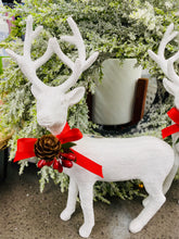 Load image into Gallery viewer, White Resin reindeer with glitter finish
