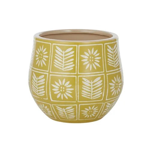 ZINNIA CERAMIC POT 18X16CM MUSTARD