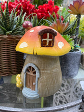 Load image into Gallery viewer, Fairy Garden Mushroom house with LED Battery operated
