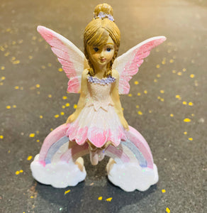 11.5CM SITTING FAIRY ON RAINBOW